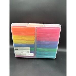 Recollections Large Photo & Craft Keeper 16-Case Organizer Rainbow 15x12x5 NWT